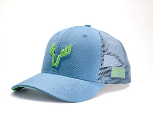 Boné Bordado Tela Logo Central Azul Bebe e Cinza Gross Hunter - REF:B23301 - Azul