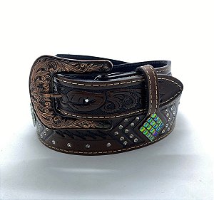 CINTO MARROM COM DETALHE EM STRASS FURTA COR REF:20205C