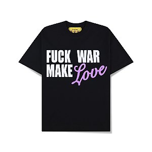 CAMISETA FUCK WAR MAKE LOVE BLACK