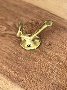 CABIDE DUPLO EM LATÃO DOURADO - 7 LP