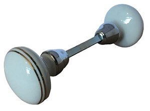 MAÇANETA OU TRINCO DE PORCELANA PARA PORTAS EM GERAL - 1 CR BR ANEL DOURADO