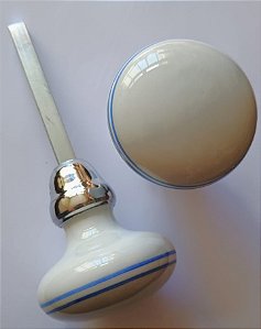 MAÇANETA DE PORCELANA TIPO BOLA - 1 CR BR ANEL AZUL