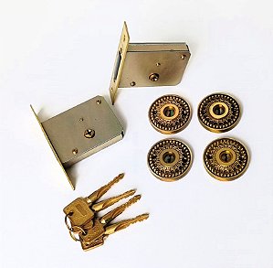 KIT 2 FECHADURAS TETRA 747 COLONIAL BRASIL CHAVES MESMO SEGREDO