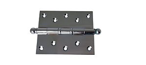 DOBRADIÇA EM LATÃO CROMADO 5 X 4" COM ANEL