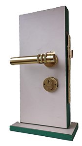 FECHADURA DOURADA LOCKWELL 3533  - 55MM PARA PORTA EXTERNA COM MAÇANETA MACIÇA