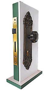 Fechadura 55mm Arouca para porta externa estilo Colonial - 3 T OVAL