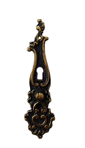 PUXADOR EM LATÃO ESTILO COLONIAL COM ENTRADA DE CHAVE PARA MÓVEIS - 1392/4