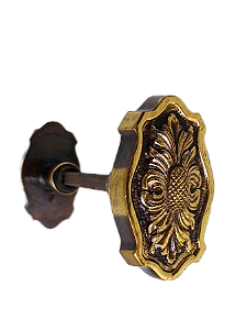 Maçaneta trinco avulso modelo antigo estilo colonial em latão maciço 1637/4OV (1040)