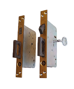 KIT FECHADURAS BICO DE PAPAGAIO LAFONTE PARA PORTA DE CORRER COM 2 FOLHAS 2 F LO