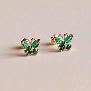 Brinco Borboletinha - ouro 18k