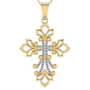 Pingente Cruz Barroca - Ouro 18k