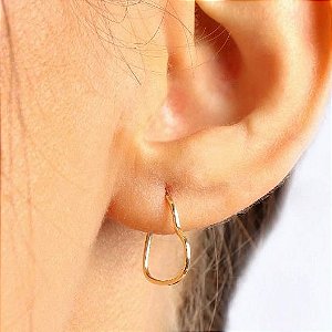 Brinco Argola Coração ouro 18k