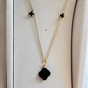 Composição Quartzo Negro - Ouro 18k