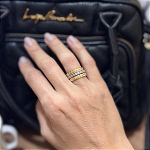 Anel Aparador Diamantado Amore - Ouro 18k