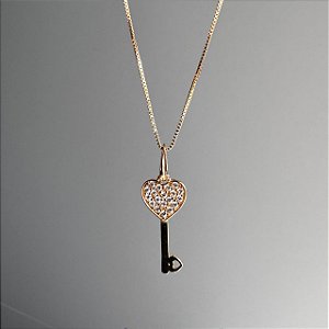 Pingente Chave do Coração - Ouro 18k