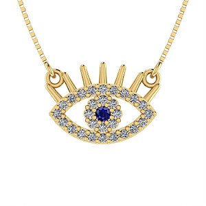Gargantilha Olho Grego - com zircônias Ouro 18k