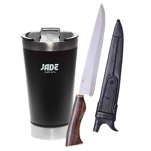 Promoção Faca de Churrasco SG + Copo Térmico Jade 473 ML Com Tampa e Abridor