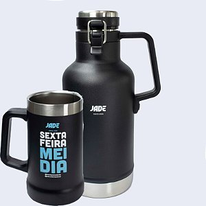 Promoção na compra de 01 Growler 1L e 900 ML GANHE 01 Caneca Coleção Henrique Madeirite