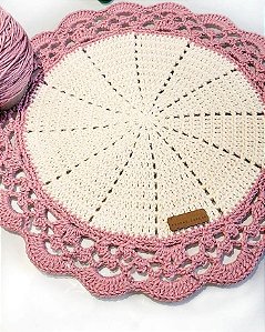 kit Sousplat em crochê 4 peças 40 cm diâmetro S004