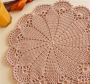 kit Sousplat em crochê 4 peças 40 cm diâmetro S013
