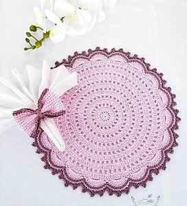 kit Sousplat em crochê 4 peças 40 cm diâmetro S037