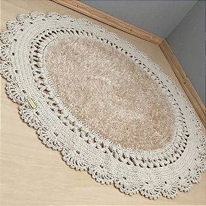 Tapete para sala em crochê 120cm diâmetro TS002