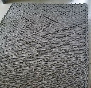 Tapete para sala retangular em crochê  200x100cm  TS008