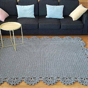 Tapete para sala retangular em crochê 150x100cm TS010