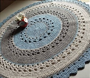 Tapete para quarto em crochê 120cm diâmetro TS0030