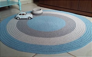 Tapete para quarto em crochê 120cm diâmetro TS0032