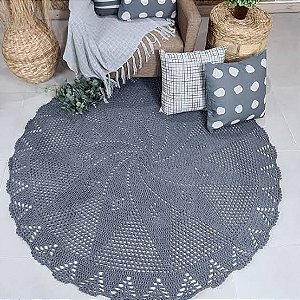 Tapete para sala em crochê 120cm diâmetro TS0040