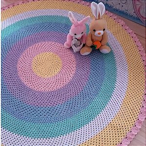 Tapete para quarto em crochê 140cm diâmetro TS00399