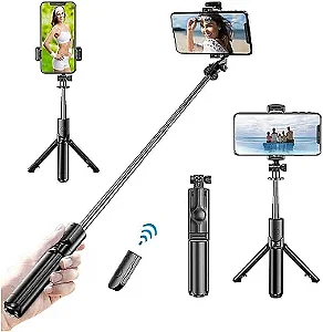 Bastão de Selfie e tripé - Bluetooth para celular e câmera