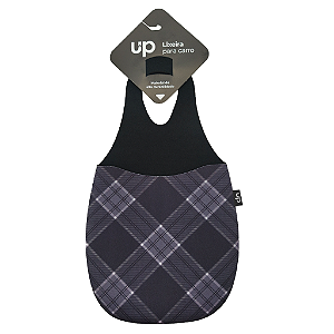 Lixeira para Carro Neoprene Xadrez Cinza UP Electronics