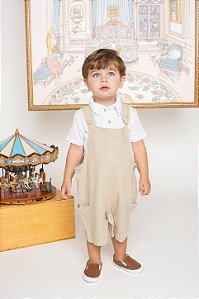 Jardineira masculina infantil linho