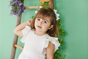 Vestido Infantil Peito Lastex e Pérolinhas
