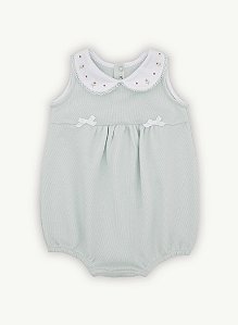 MACACÃO INFANTIL CURTO GOLA BORDADA FLORZINHA