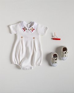 MACACÃO INFANTIL BOTÕES GOLA URSO