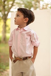 Bermuda infantil social masculina em linho