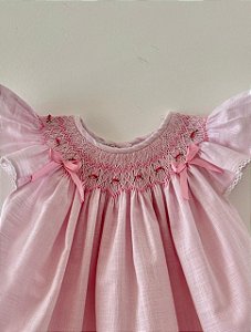 Vestido Palinha rendonda lacinhos