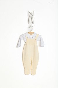 Jardineira poá bordado