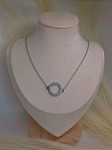 Colar círculo cravejado inspiração  Pandora
