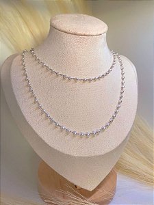 Colar mini pérolas