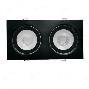 SPOT DUPLO MR16 QUADRADO BRANCO FRIO 10W (2x5W) - PRETO