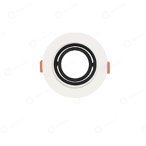 SPOT RECUADO MR16 REDONDO PRETO E BRANCO + SOQUETE GU10
