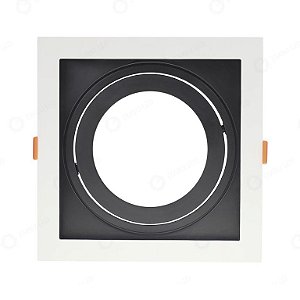 SPOT RECUADO PAR30 QUADRADO PRETO E BRANCO + SOQUETE E27