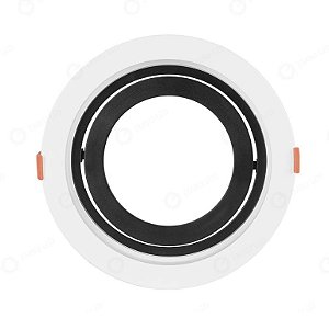SPOT RECUADO PAR30 REDONDO PRETO E BRANCO + SOQUETE E27