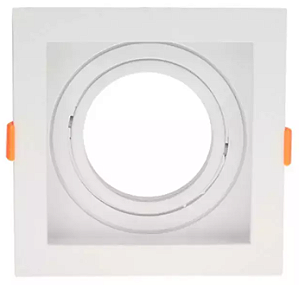 SPOT RECUADO AR70 QUADRADO BRANCO + SOQUETE GU10
