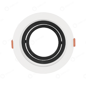 SPOT RECUADO AR70 REDONDO PRETO E BRANCO + SOQUETE GU10