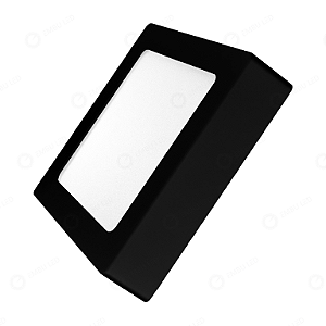 PAINEL DE SOBREPOR LED QUADRADO 24W - PRETO - BRANCO NEUTRO